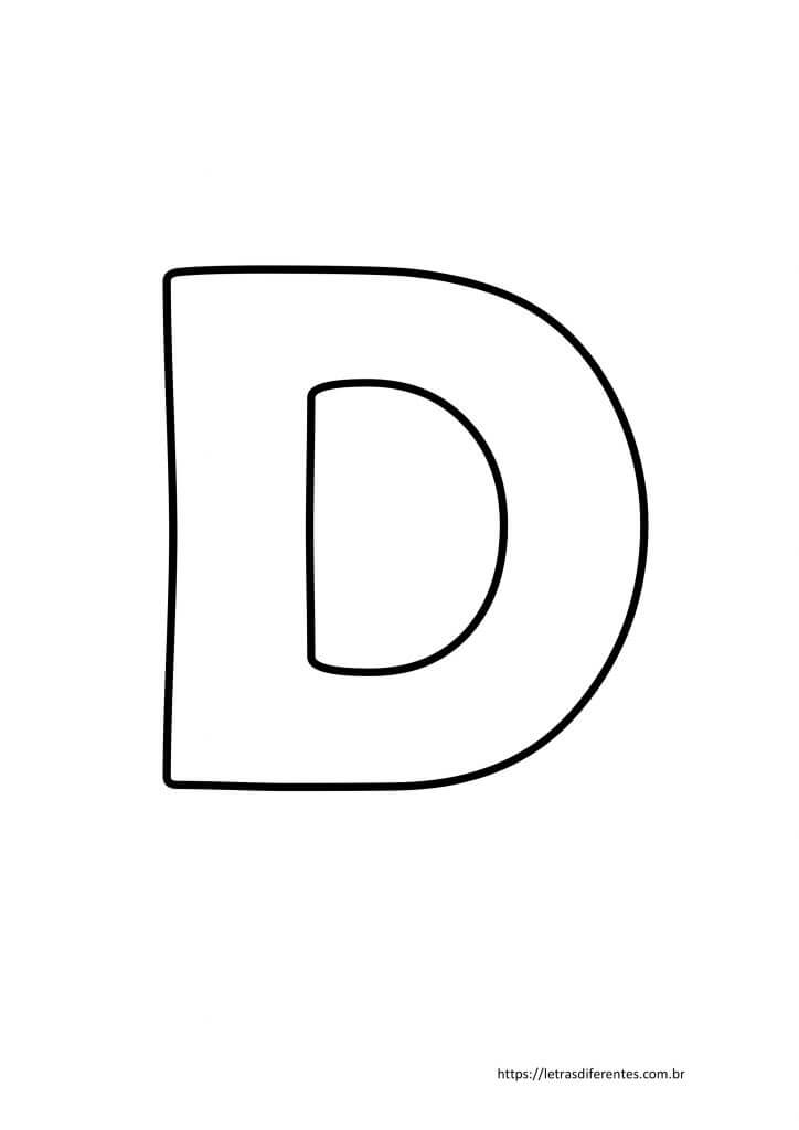 Letra D para imprimir grátis, moldes de letras
