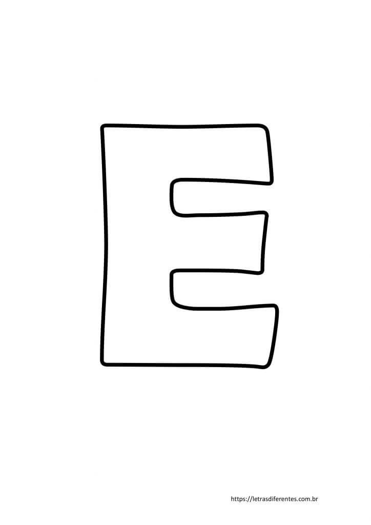 Letra E para imprimir grátis, moldes de letras