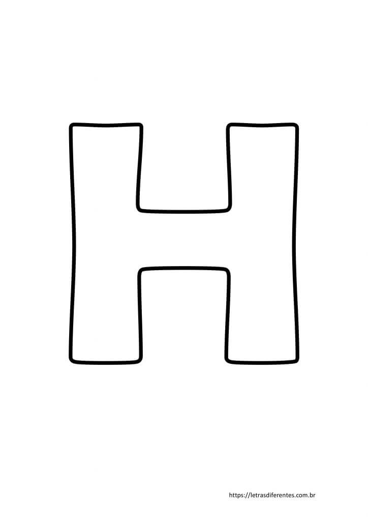 Letra H para imprimir grátis, moldes de letras