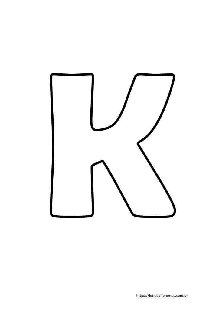 Letra K para imprimir grátis, moldes de letras
