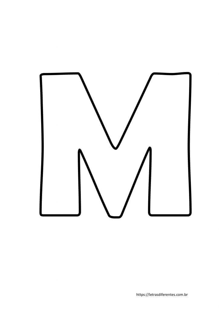 Letra M para imprimir grátis, moldes de letras