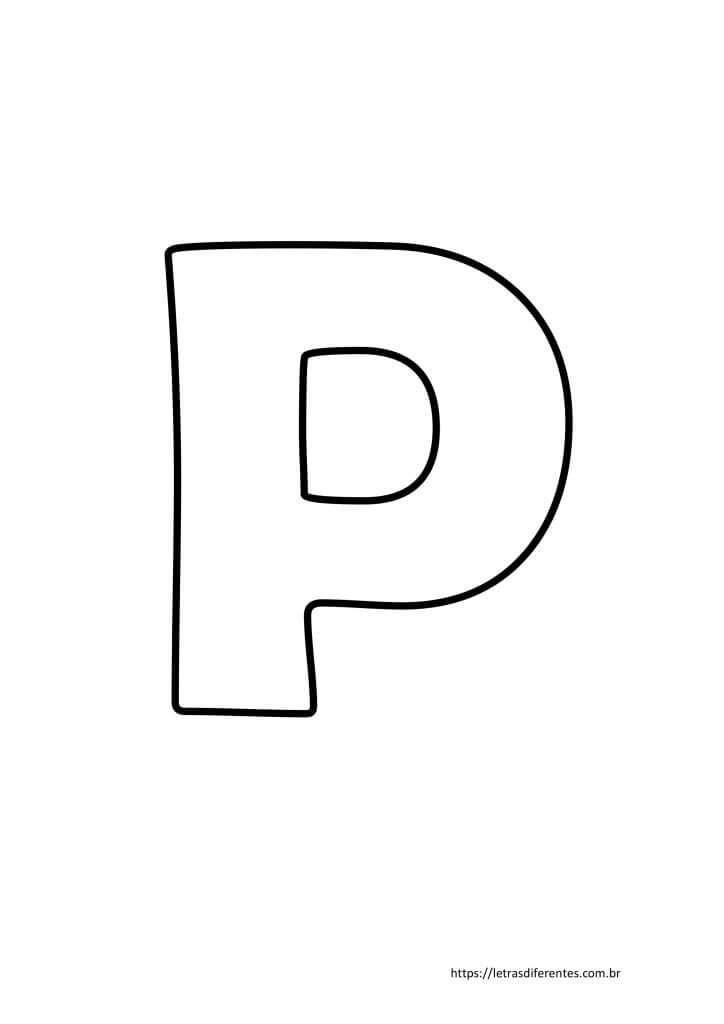 Letra P para imprimir grátis, moldes de letras