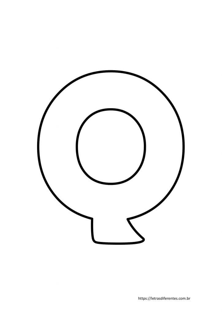 Letra Q para imprimir grátis, moldes de letras