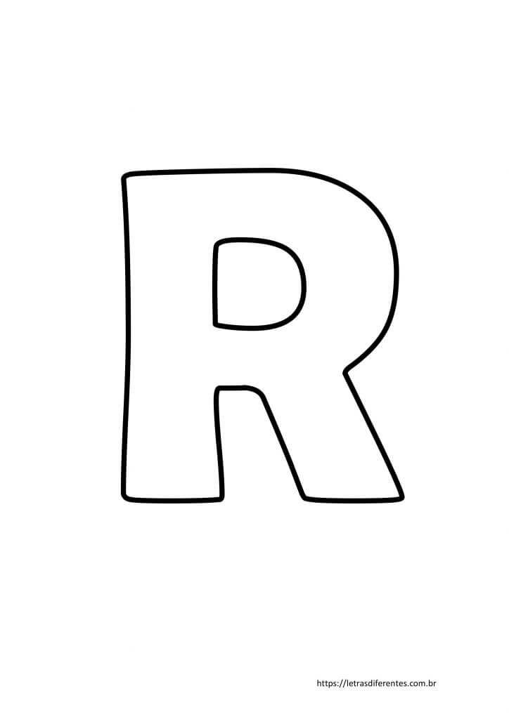 Letra R para imprimir grátis, moldes de letras