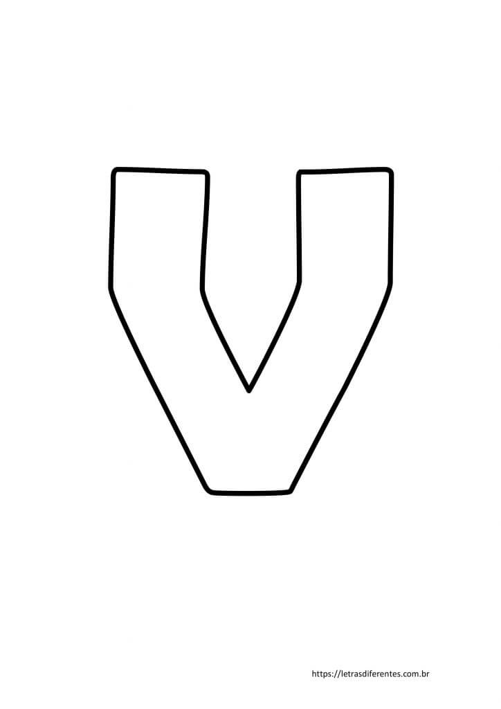 Letra V para imprimir grátis, moldes de letras