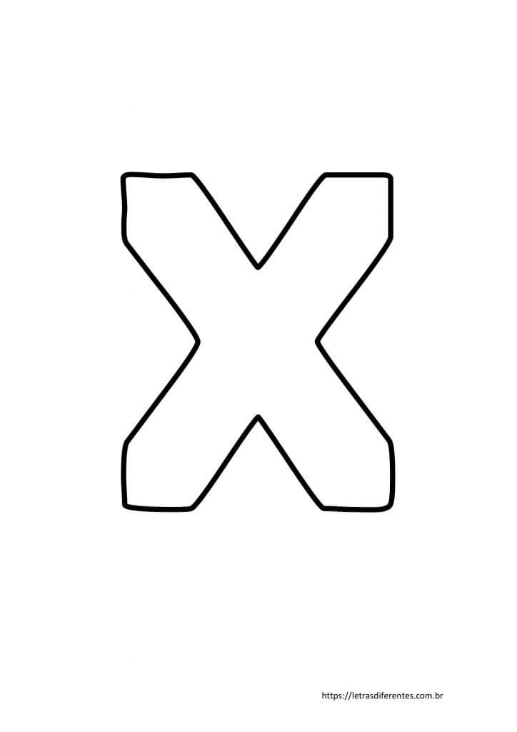Letra X para imprimir grátis, moldes de letras