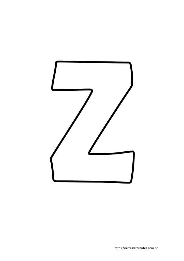 Letra Z para imprimir grátis, moldes de letras