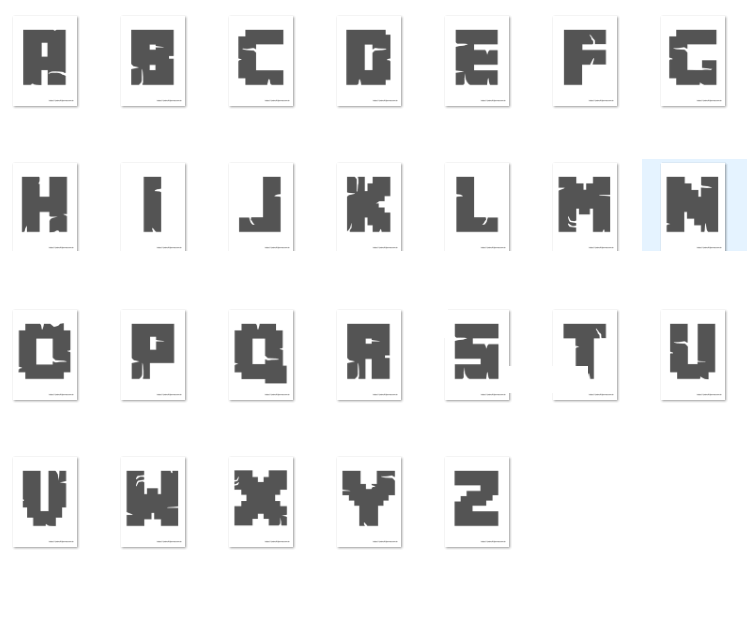 alfabeto letras minecraft para imprimir