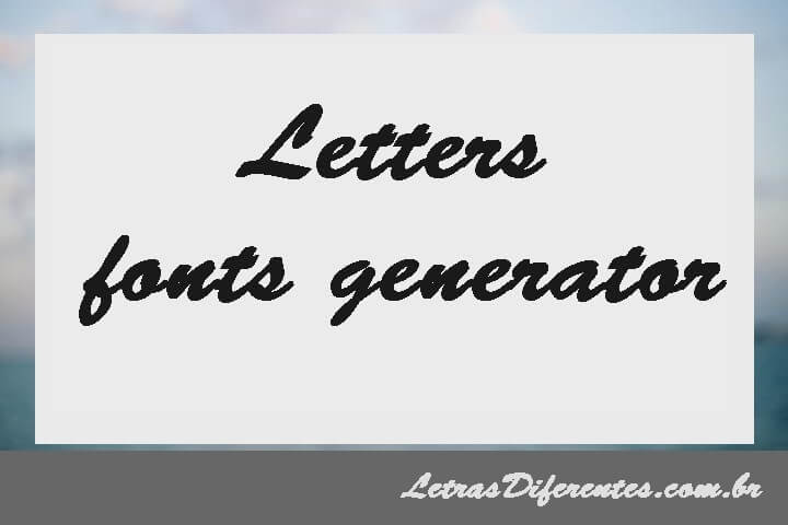 Letters fonts generator