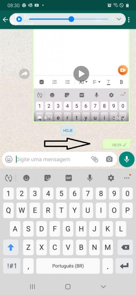Letra invisível whatsapp
